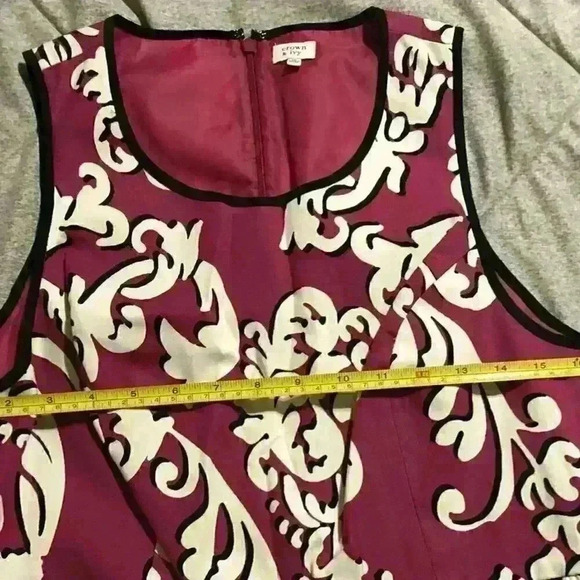 Crown and Ivy Pink White Paisley Print Fit and Flare Sleeveless Dress Size 12 - Picture 4 of 8